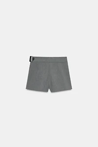 JUPE-CULOTTE PLIS PLATS CEINTURE
