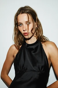 SATIN EFFECT MINI DRESS