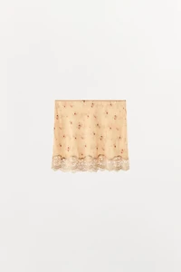 FLORAL PRINT LACE SKIRT