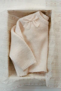 SATIN BOW KNIT JUMPER
