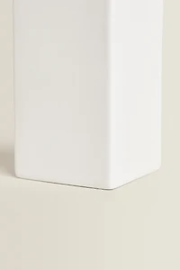 WHITE EARTHENWARE SOAP DISPENSER