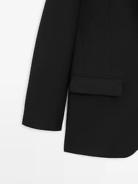Three-button wool blazer