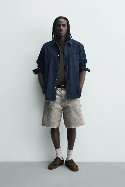 FLORAL PRINT CARPENTER POCKET SHORTS