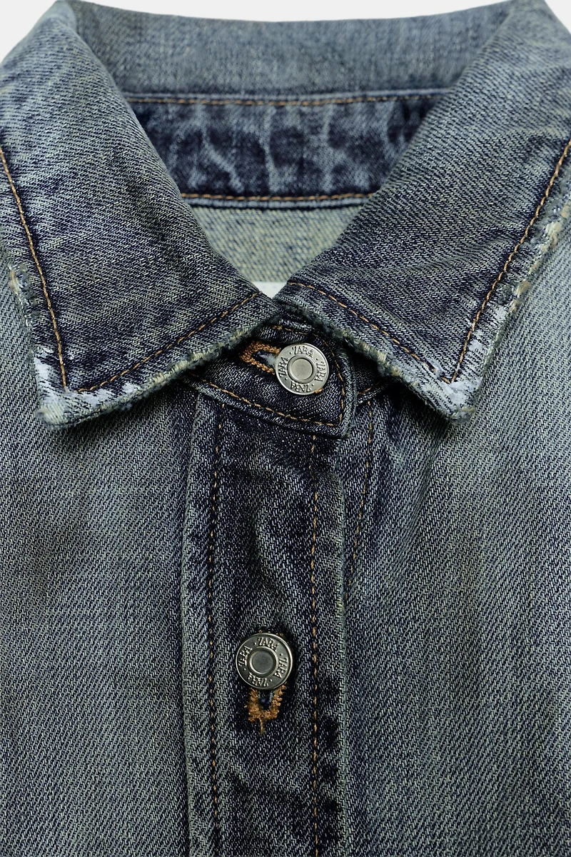 CHEMISE EN JEAN TRF EFFET DÉLAVÉ DÉCHIRURES