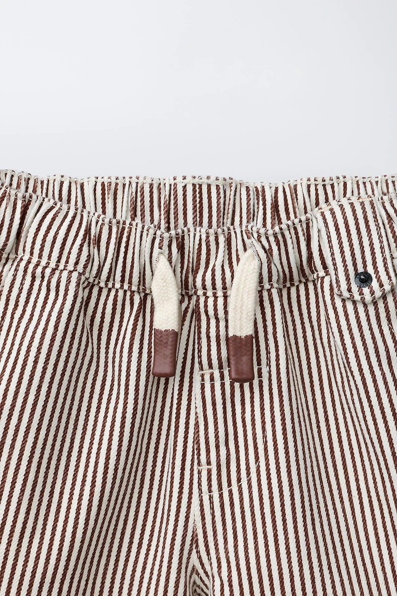 STRIPED TWILL SHORTS
