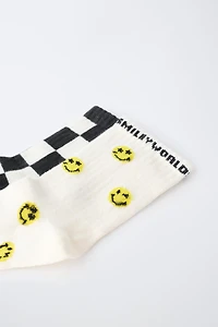 TWO-PACK OF SMILEYWORLD ® CHECKERED MID-CALF SOCKS