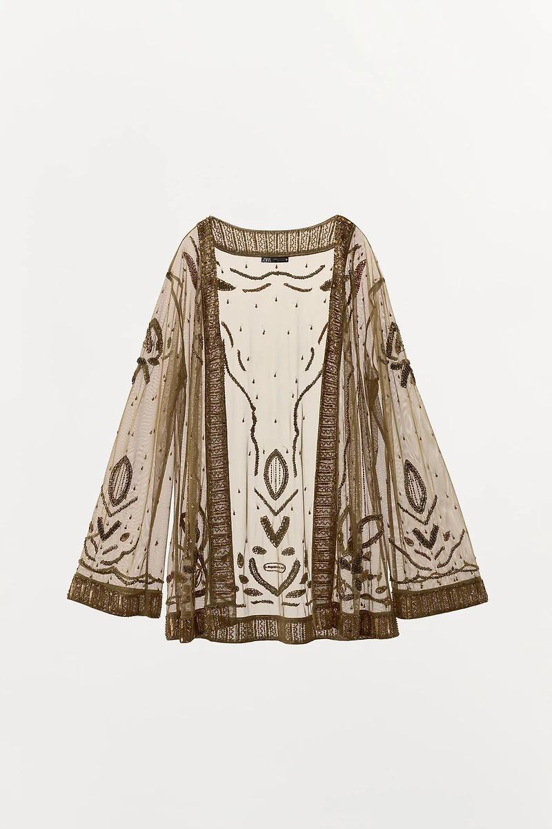 BEADED SEQUIN KIMONO