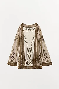 BEADED SEQUIN KIMONO