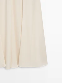 Flowing 100% silk midi skirt with seams - STUDIO