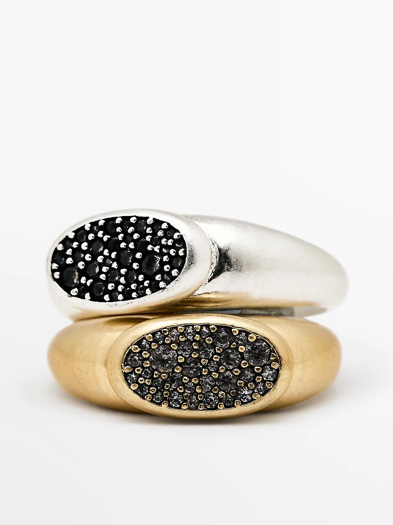 Rhinestone ring set