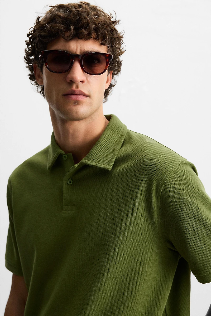 BASIC TEXTURED POLO SHIRT