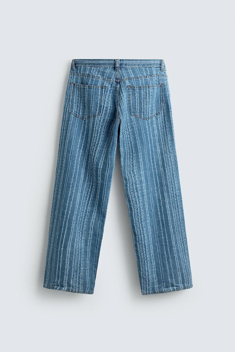 TEXTURED STRIPED JEANS
