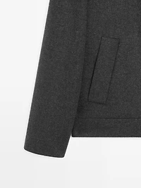 Short wool blend jacket with padded lining