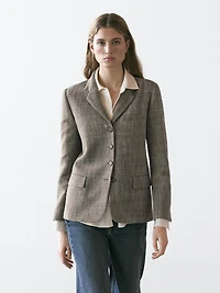 Flecked wool blend blazer