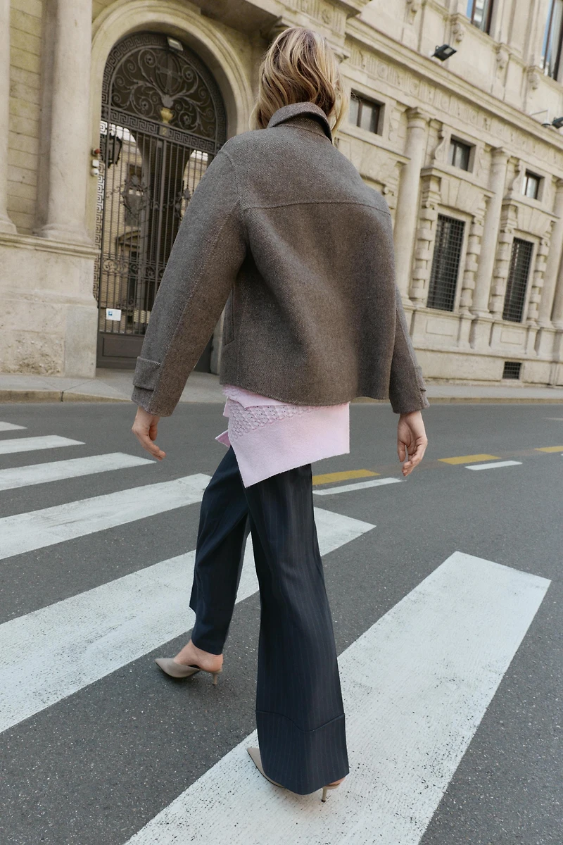 HERRINGBONE SHORT COAT