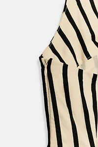 STRIPED BUBBLE MIDI DRESS