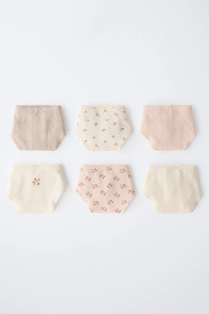 AGES 6-14 / SIX-PACK OF FLOWER PRINT UNDERWEAR