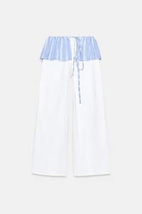 STRAIGHT LEG RUFFLE PANTS