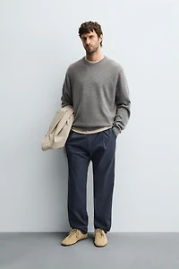 RELAXED FIT PLEATED PANTS