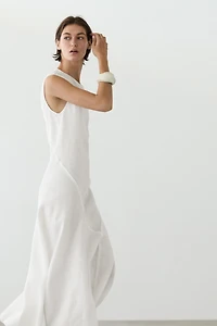 Flowing 100% linen midi dress
