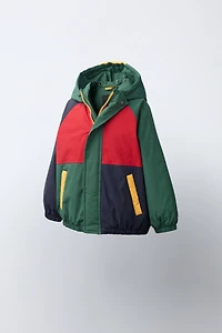 WATER REPELLENT COLORBLOCK PUFFER JACKET