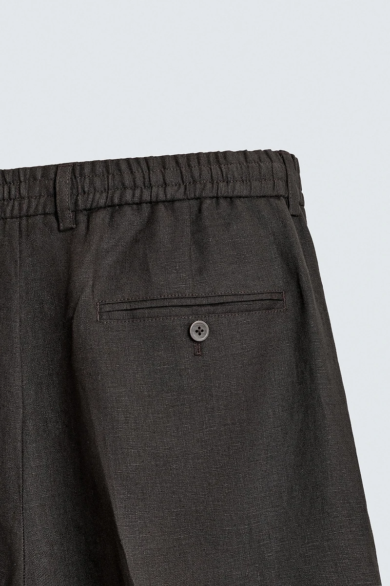 REGULAR FIT 100% LINEN PANTS