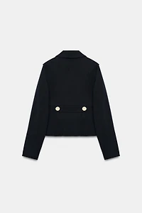 CONTRAST BUTTON POCKET BLAZER