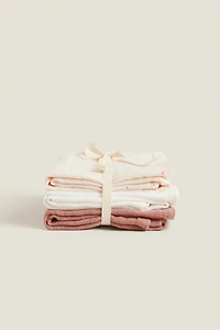 LOT DE 3 LANGES POUR BÉBÉ MULTICOLORES