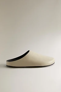 MINIMAL LEATHER MULE CLOG SLIPPERS