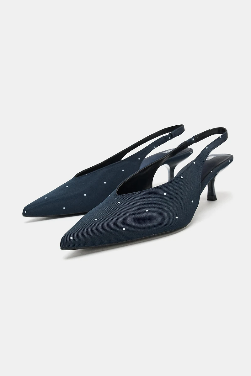 PRINTED SLINGBACK HEELS
