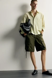 RELAXED-FIT STRIPED FLUID SHIRT