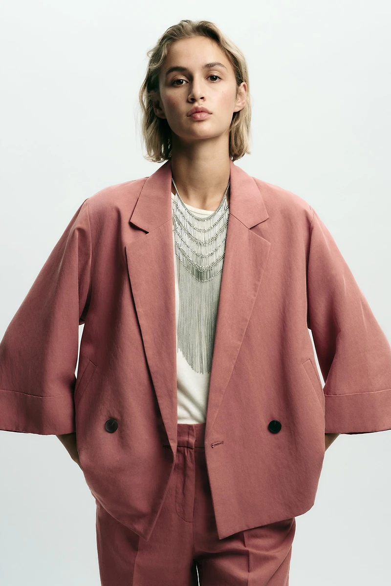 BLAZER CROISÉE MANCHES 3/4
