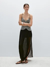 Mouliné crochet knit top