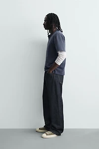 WASHED HENLEY T-SHIRT
