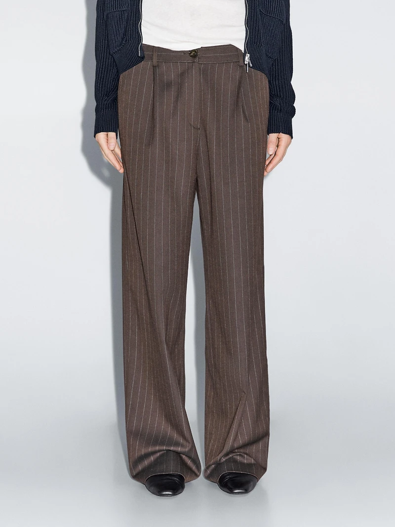 Pinstripe wide-leg trousers