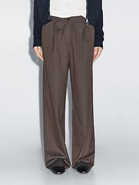 Pinstripe wide-leg trousers