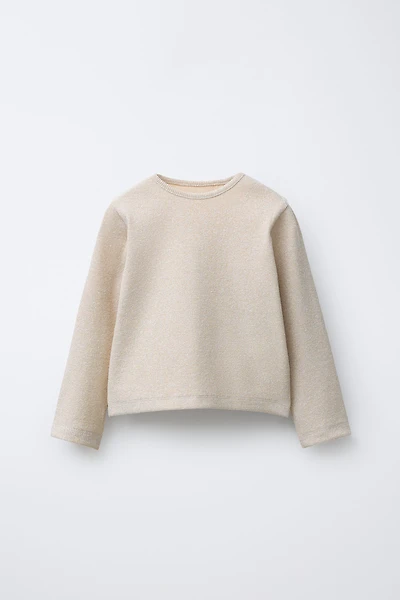 SPARKLY RIBBED T-SHIRT