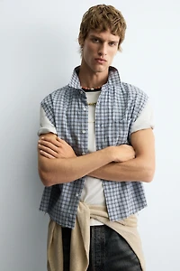 PLAID CROPPED FIT SHIRT