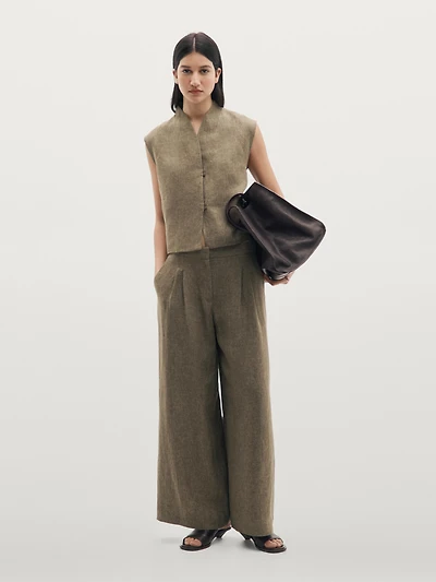 Veste sans manches 100 % lin