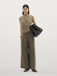 Veste sans manches 100 % lin