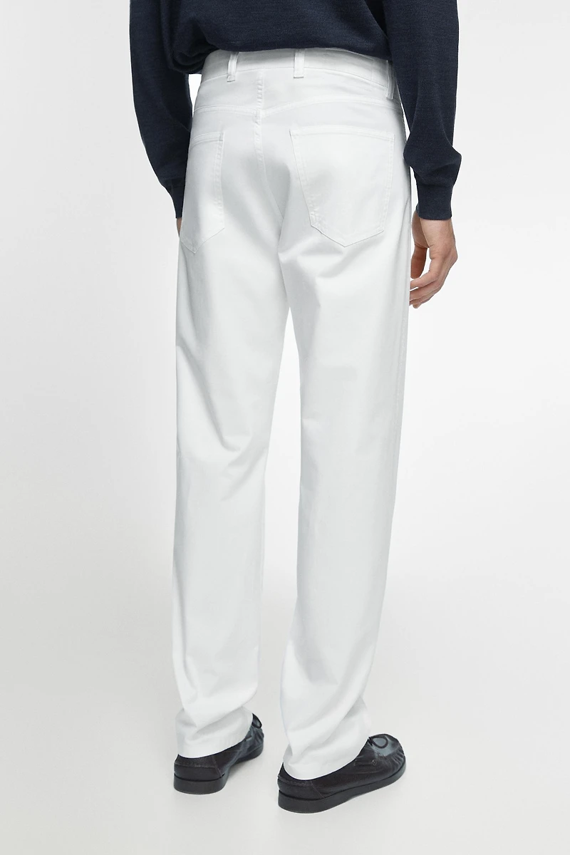 Slim fit denim-effect trousers