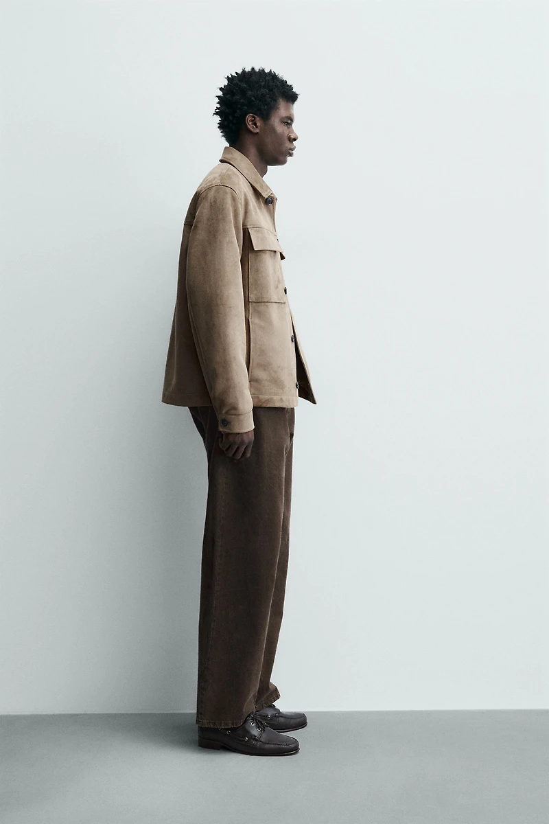 FAUX SUEDE OVERSHIRT