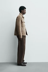 FAUX SUEDE OVERSHIRT