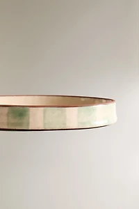 STRIPED CERAMIC BATHROOM SOAP DISH