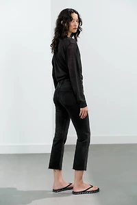 TRF HIGH-WAIST CROPPED FLARE JEANS