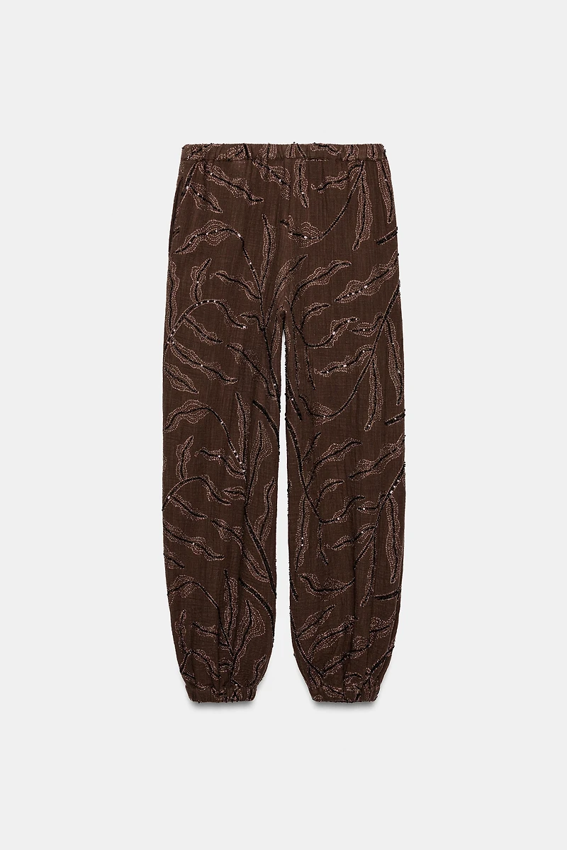 PANTALON BOUFFANT PAILLETTES FIL MÉTALLISÉ