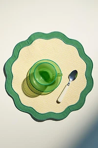 SET DE TABLE RAYURES BORD ONDULÉ
