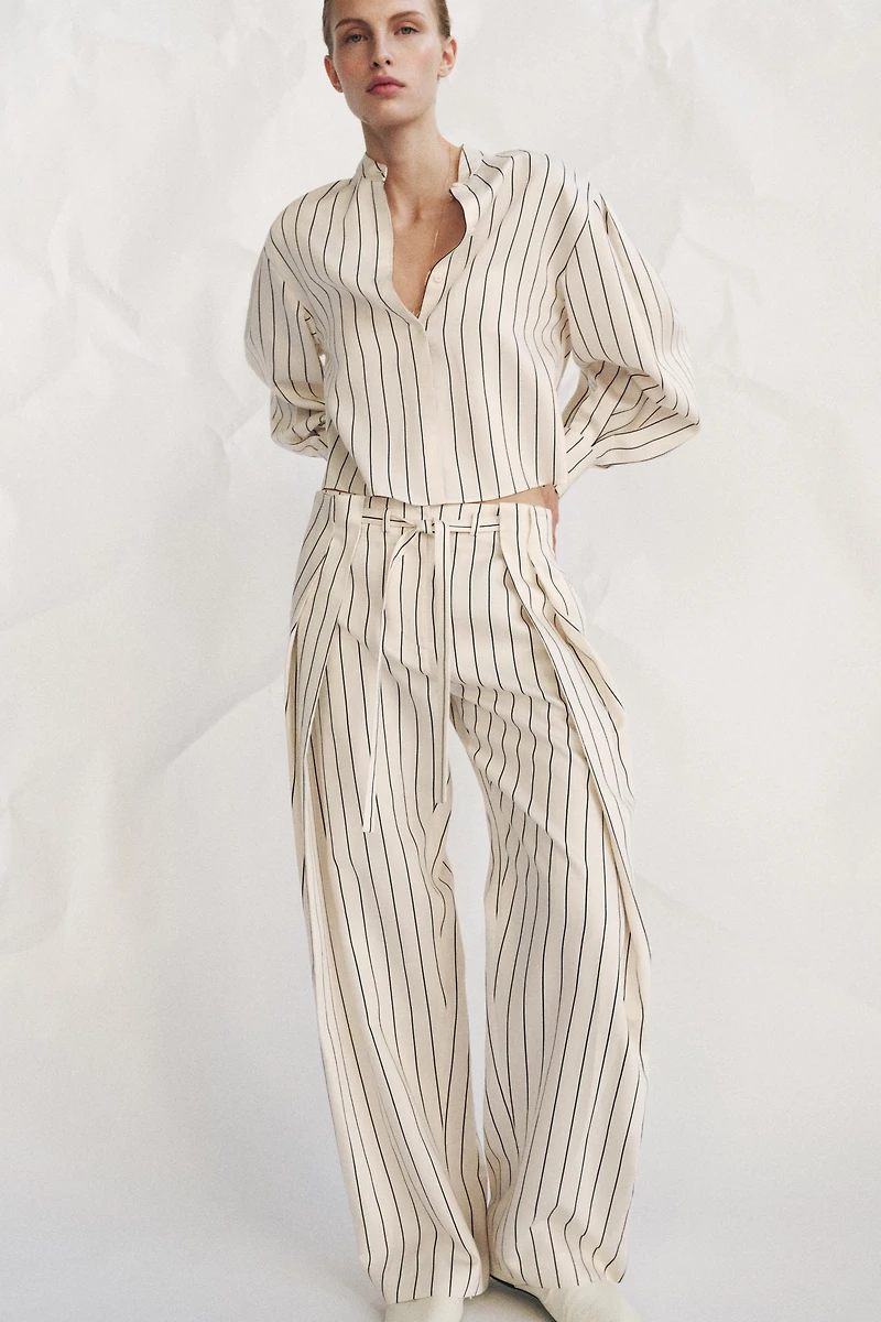 STRIPED PLEATED PANTS ZW COLLECTION