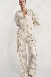 STRIPED PLEATED PANTS ZW COLLECTION