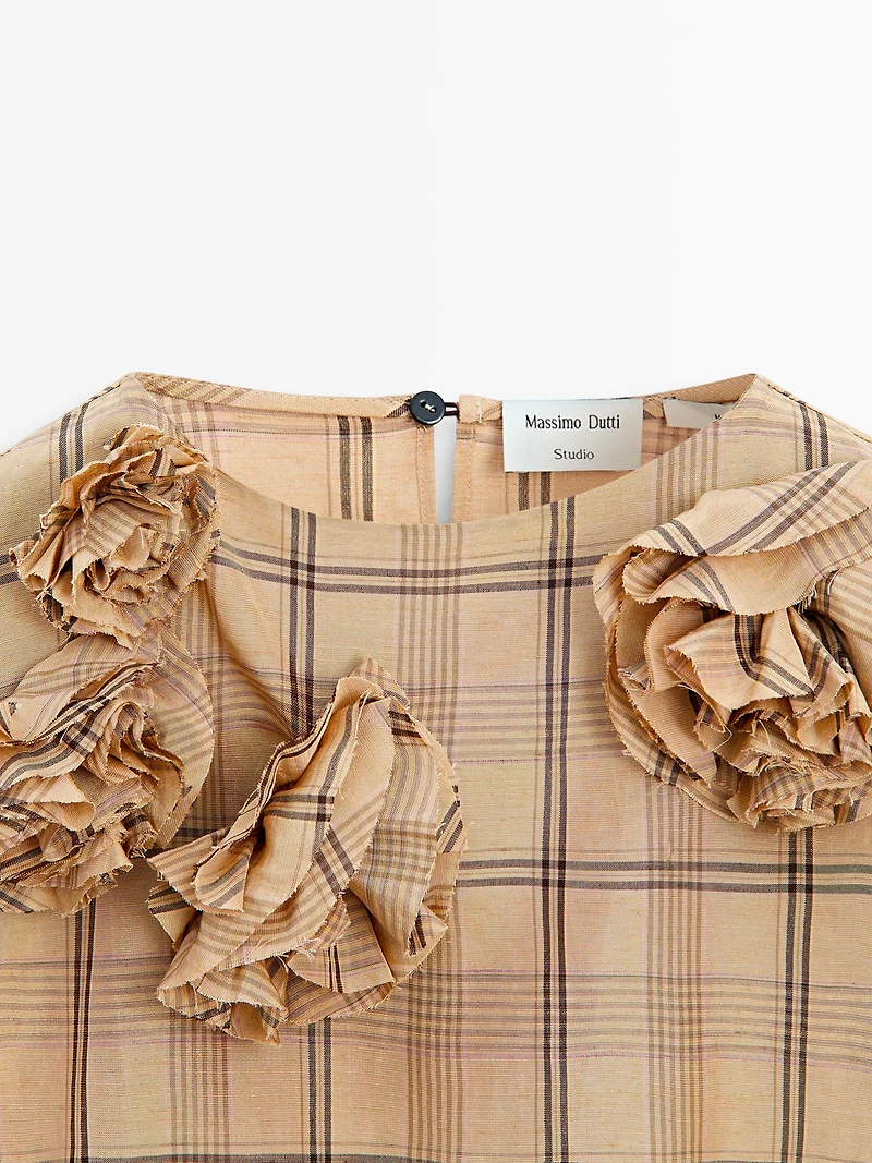 Blouse à carreaux avec fleurs - STUDIO